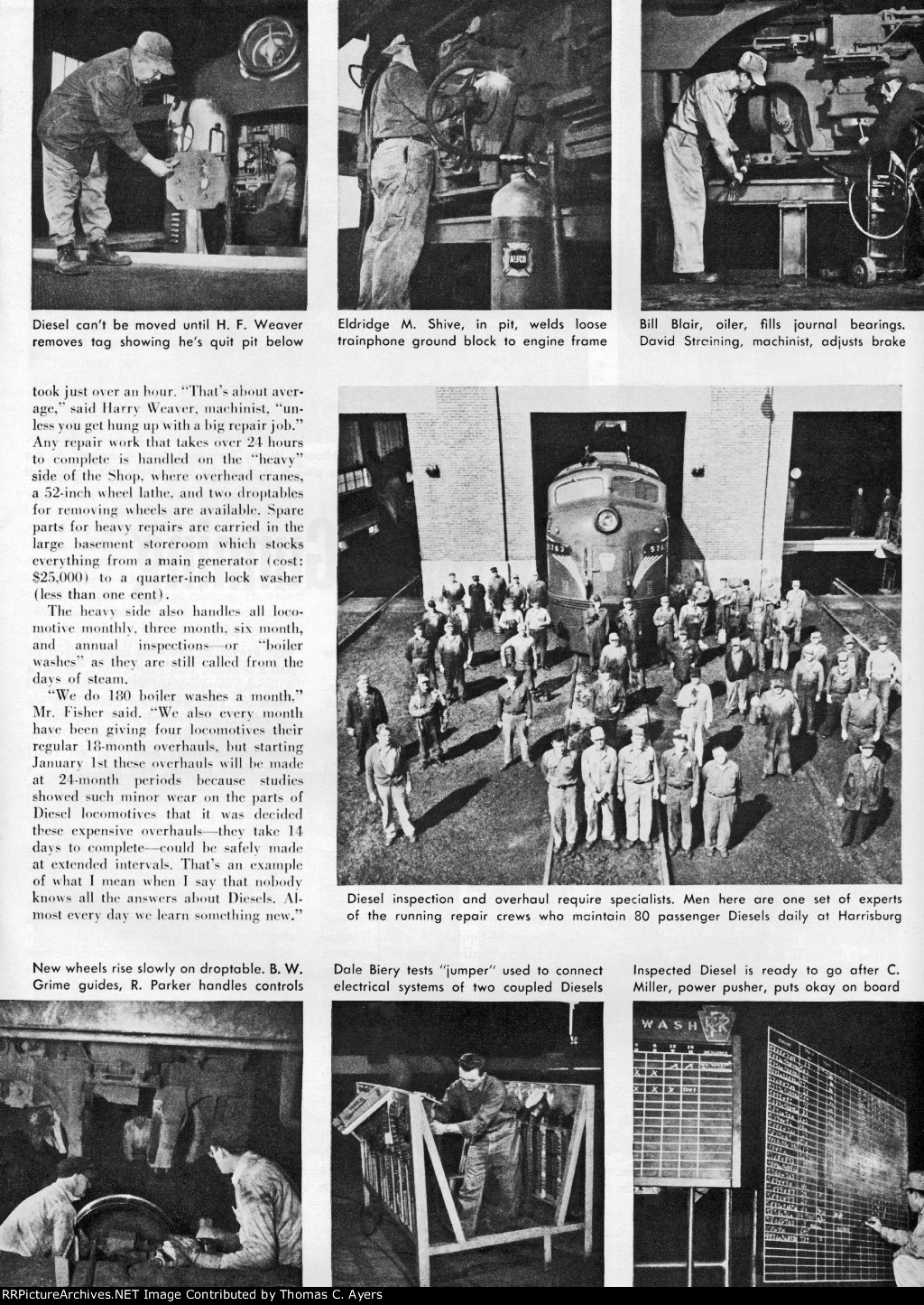 PRR "Harrisburg's Specialists On Diesel-Electrics," Page 9, 1953